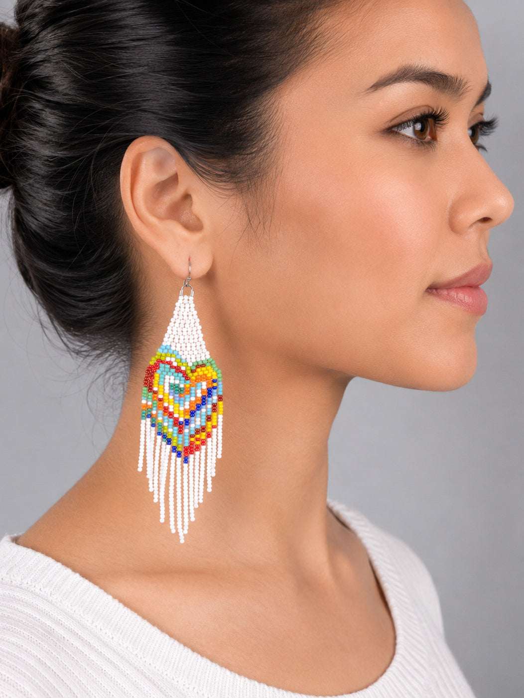 Prism Fringe Beaded Earrings