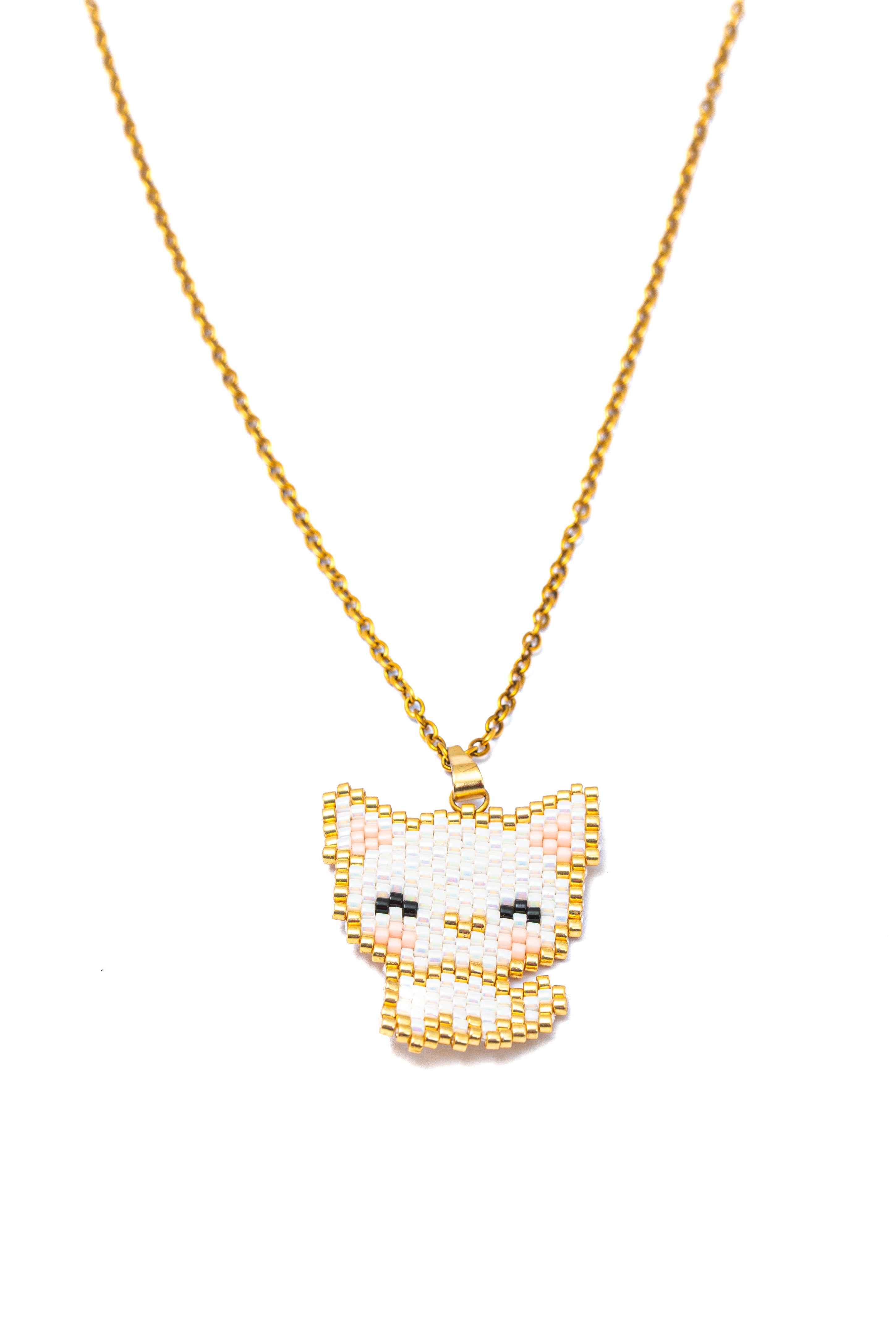 White Cat Necklace - Jenni and Janki