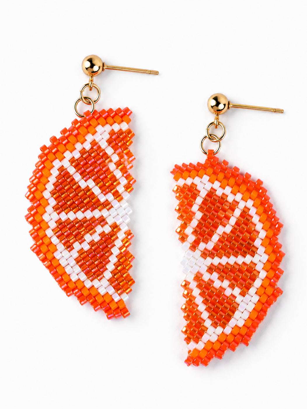 Orange Beaded Earrings