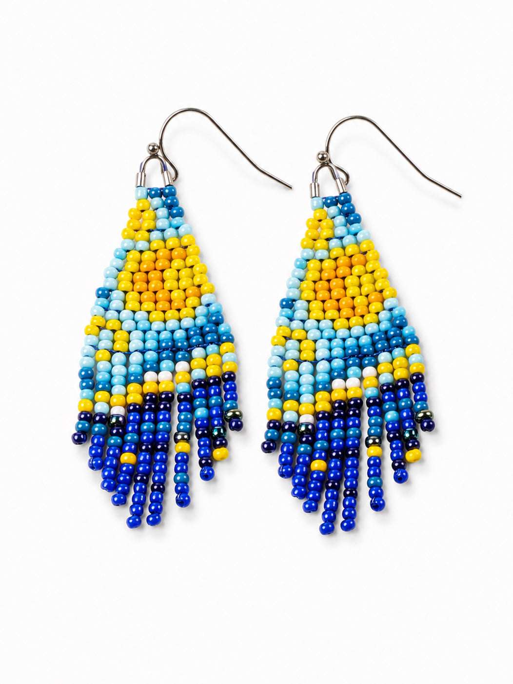 Starry Night Fringe Beaded Earrings