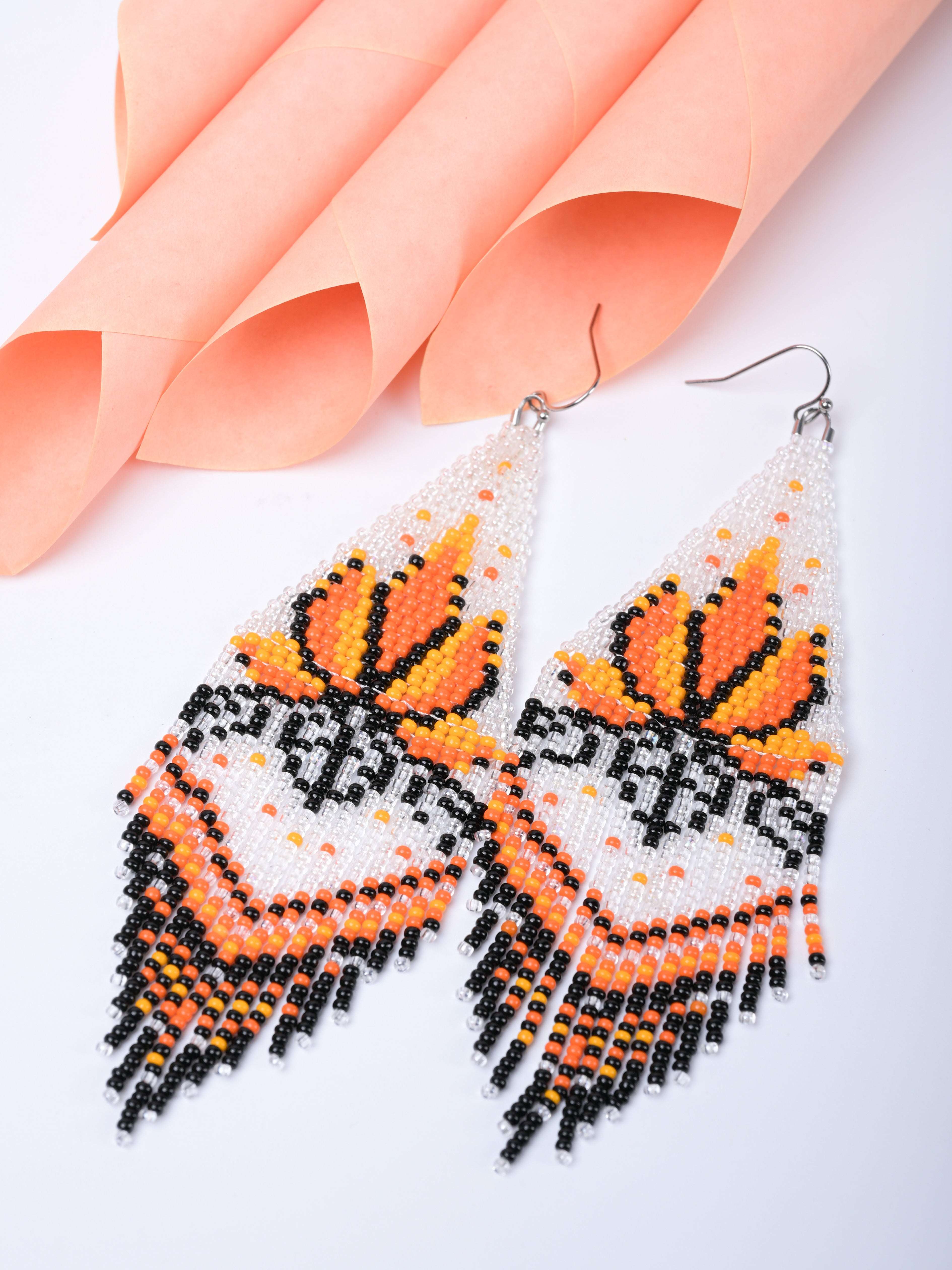 Lotus Fringe Beaded Earrings