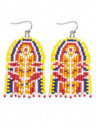 Crimson Fringe Beaded Earrings