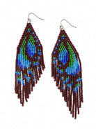 Brown Transy Fringe Beaded Earrings