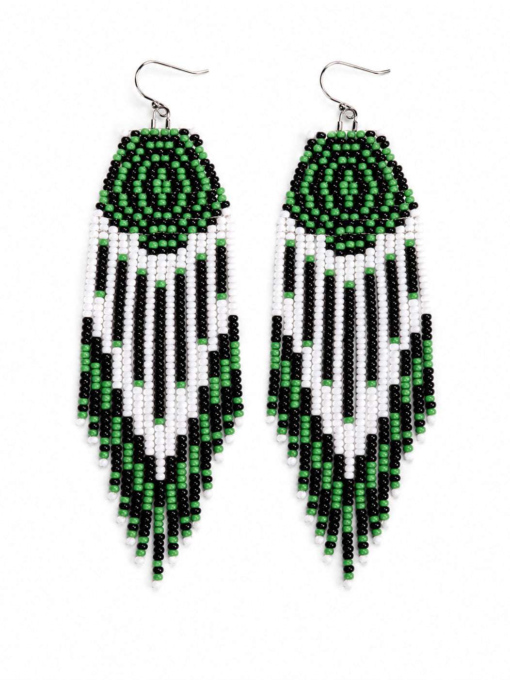 Vortex Fringe Beaded Earrings
