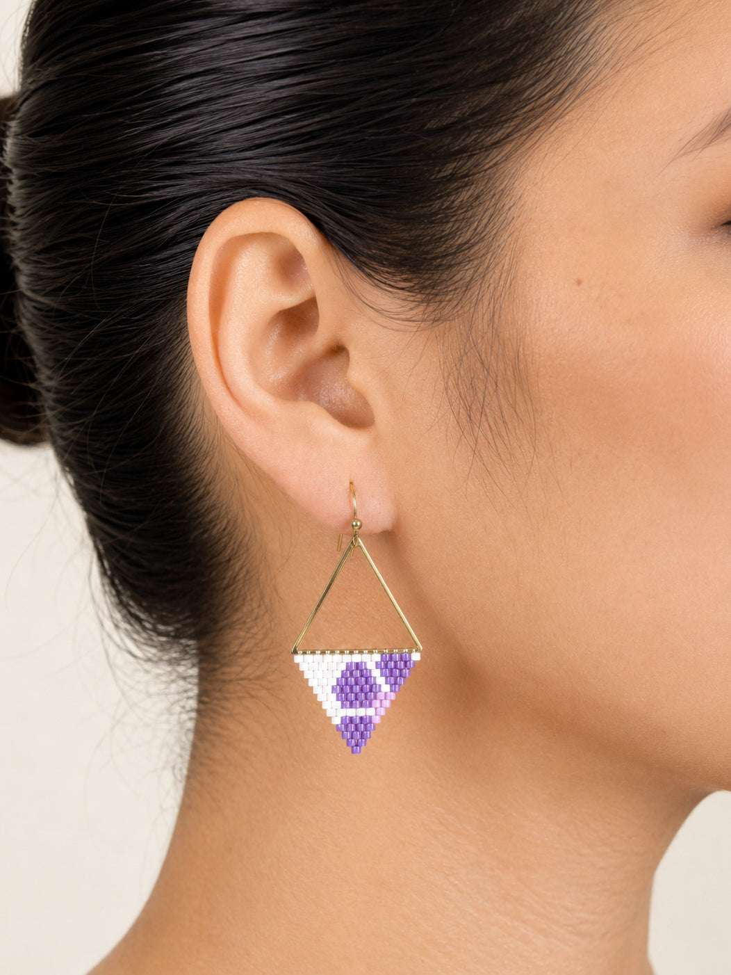 Lilac Beaded Earrings