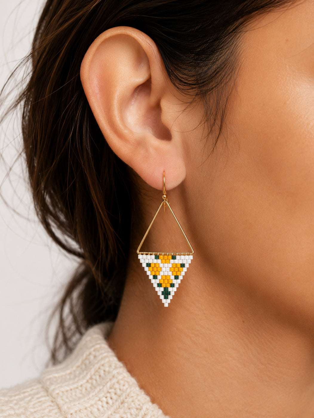 Sunflower Beaded Earrings