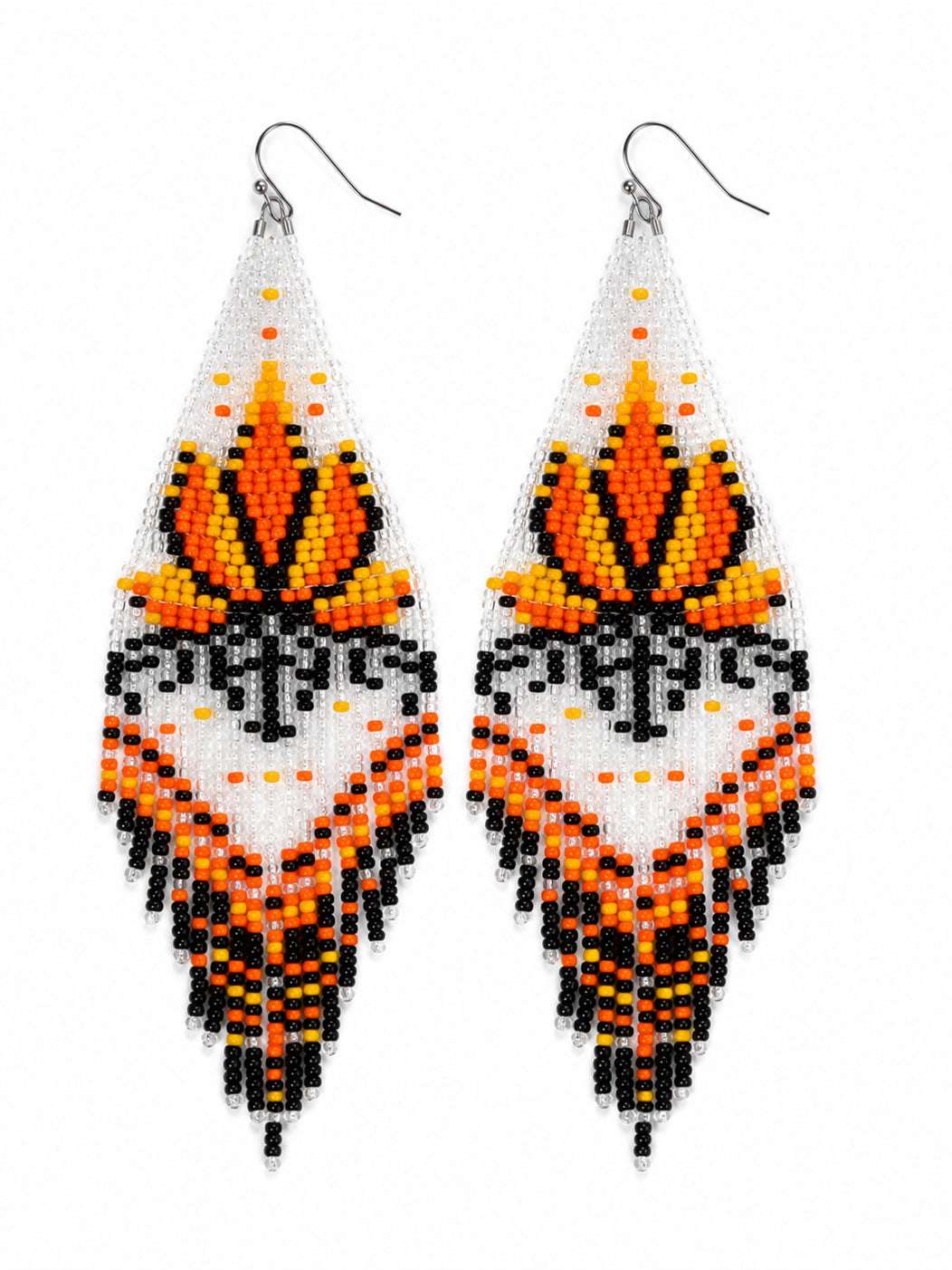 Lotus Fringe Beaded Earrings