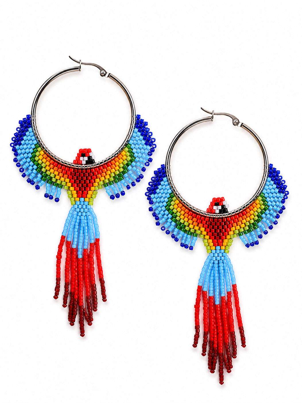 Multi Falcon Beaded Earrings