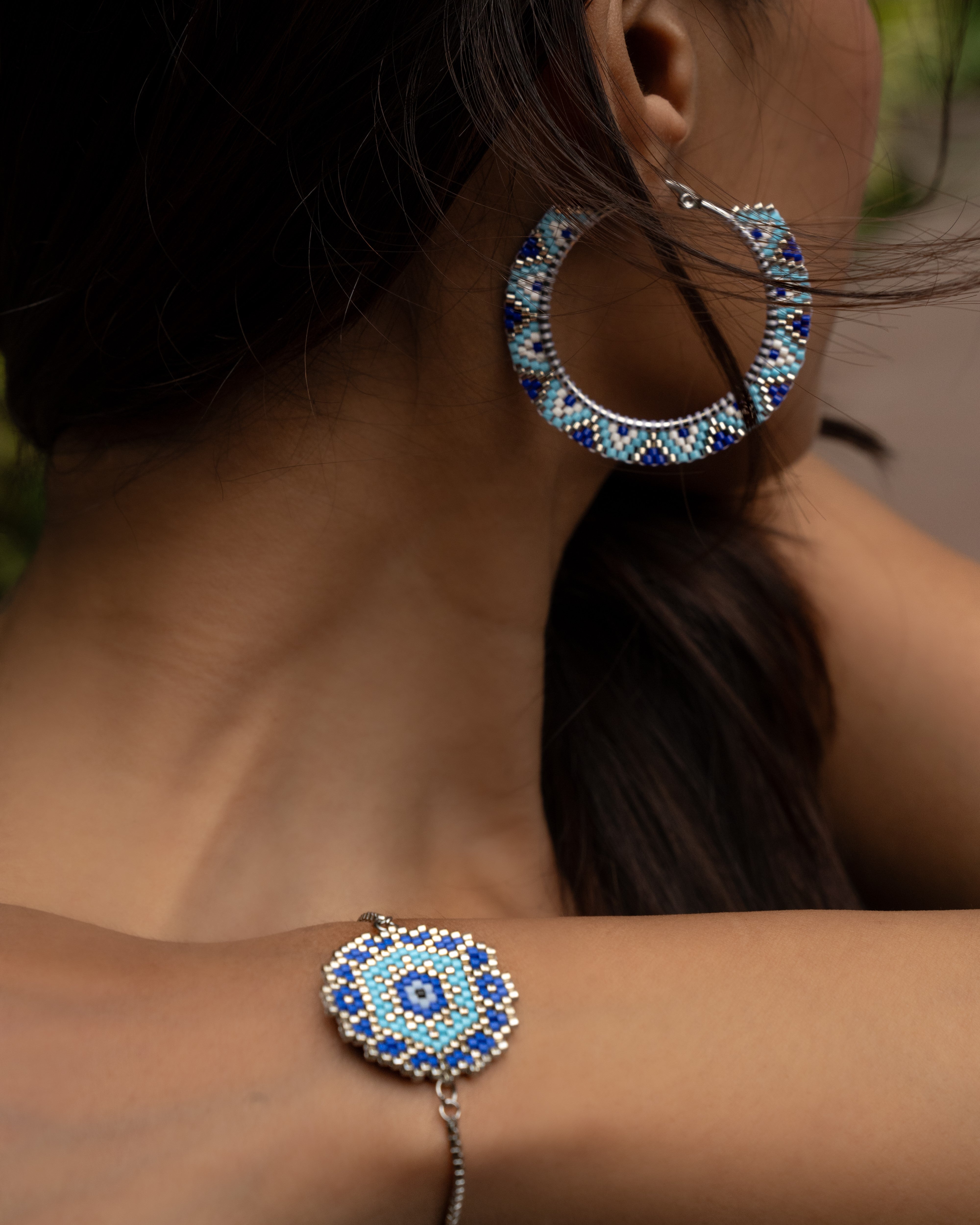 Evil Eye Earrings with Bracelet - Jenni and Janki