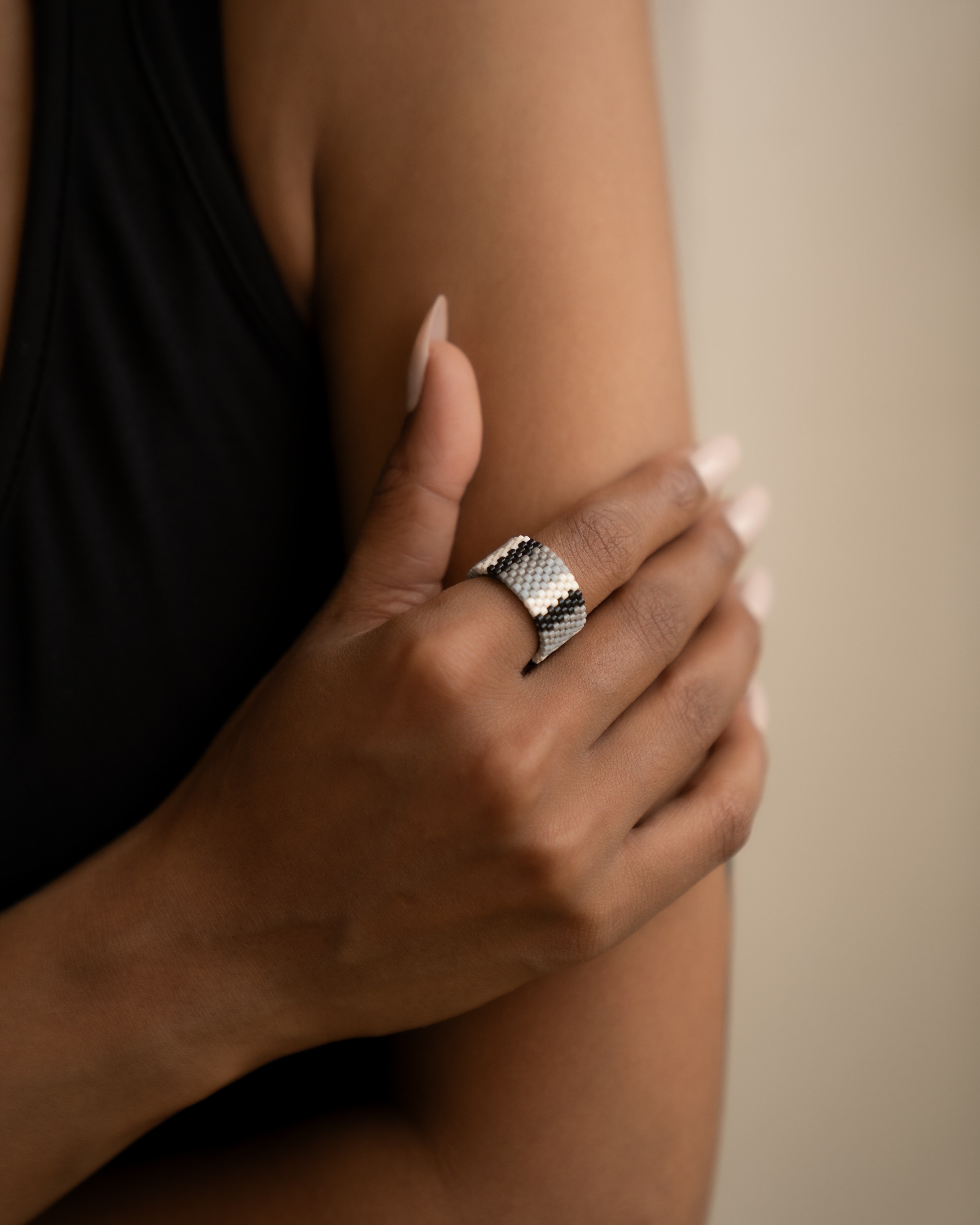 Black n White Ring - Jenni and Janki