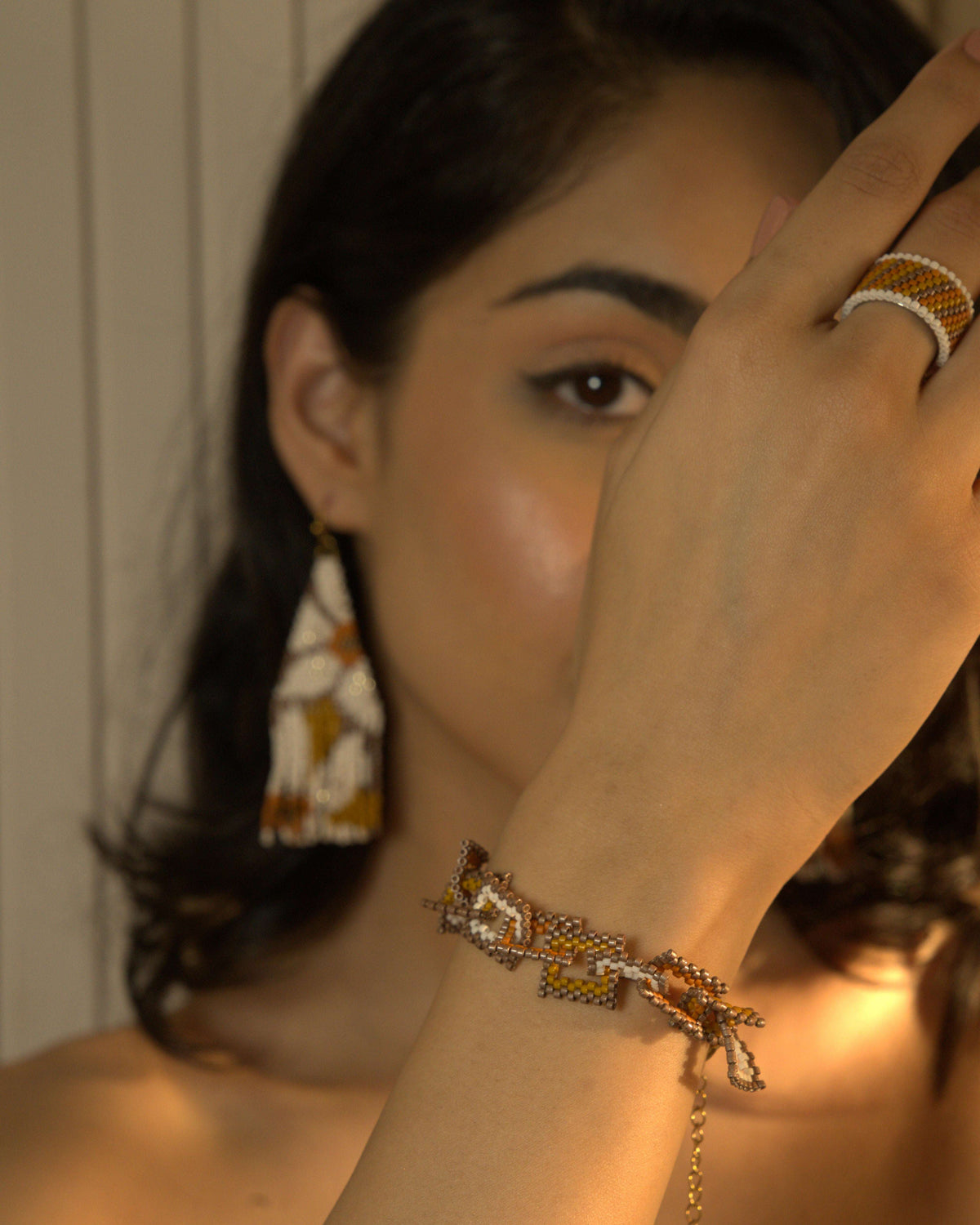 Cleo Earrings with Bracelet and Ring - Jenni and Janki