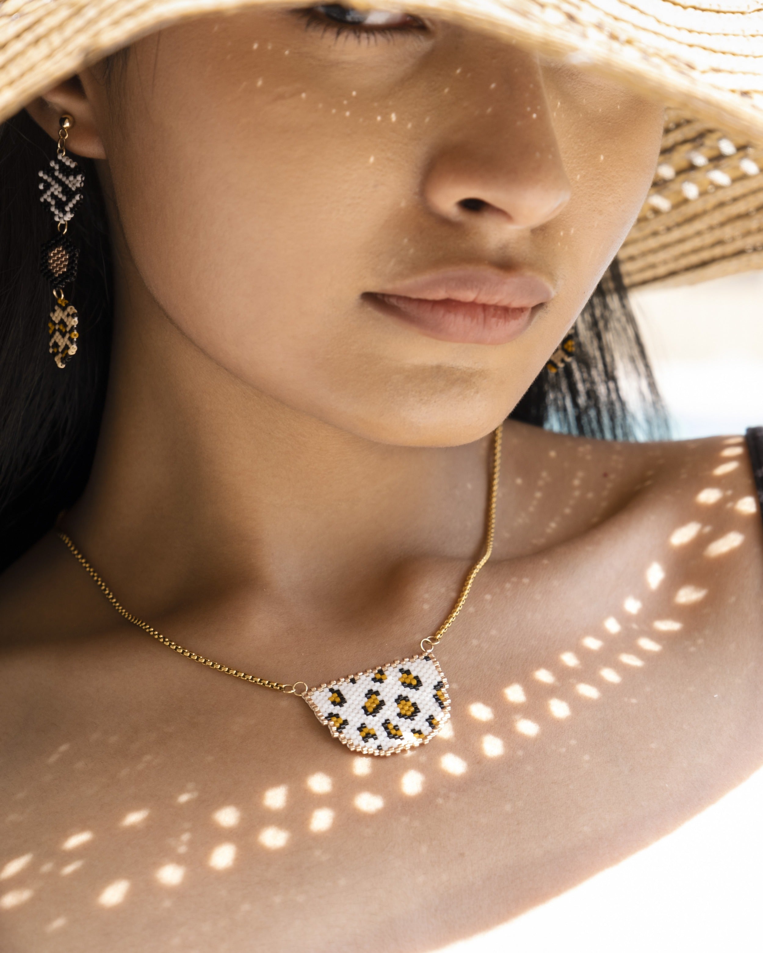 Leopard Earrings with Necklace - Jenni and Janki